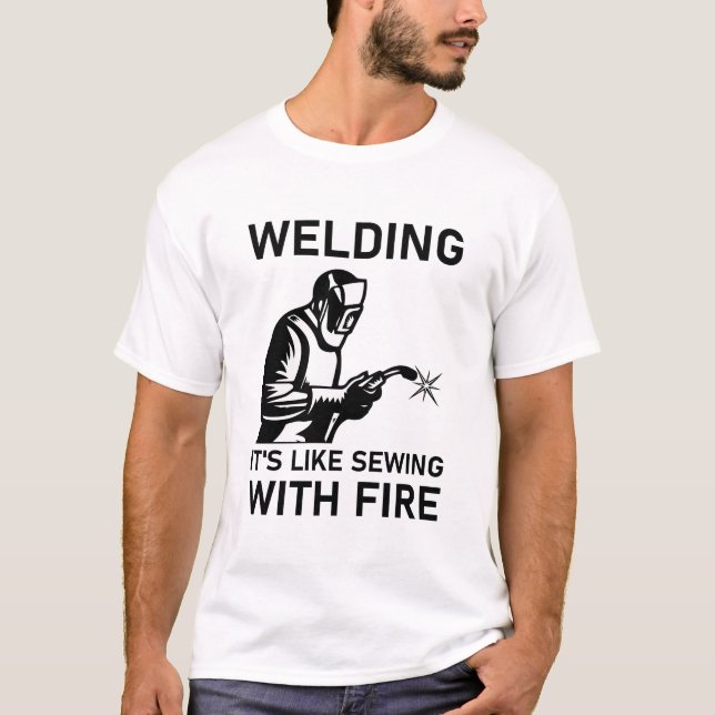 Camiseta Soldar es como coser con fuego - Welder Gift (Anverso)