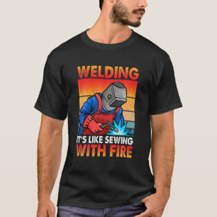 Camiseta Soldar es como masticar con soldador divertido Vi