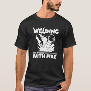 Camiseta Soldar es como masticar con trabajadores Metalizad