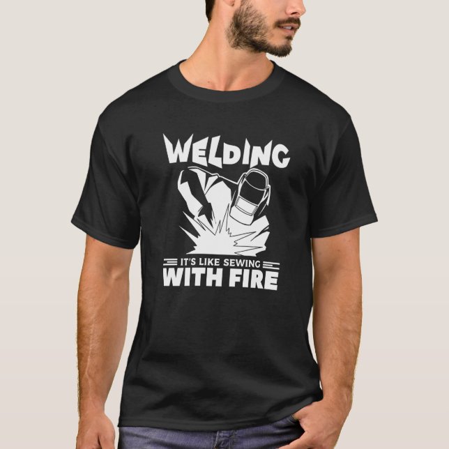 Camiseta Soldar es como masticar con trabajadores Metalizad (Anverso)