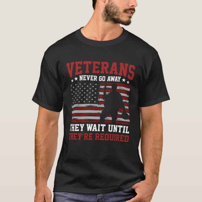 Camiseta Soldier Honor Duty America VETERANS Never Go Away (Anverso)