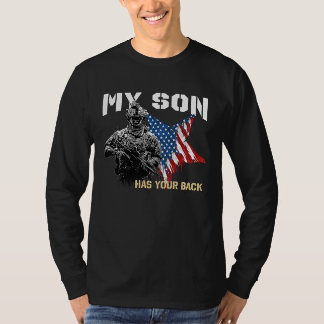 Camiseta Soldier Veteran My Son Has Your Back (Anverso)