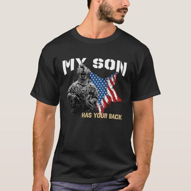 Camiseta Soldier Veteran My Son Has Your Back (Anverso)