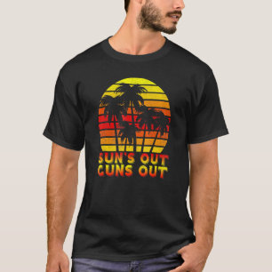 Camiseta Soles Fuera Armas Playa Palm Retro Verano 80s Vaca