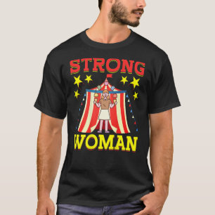 Camiseta Sólida huella dactilar de la mujer circo y payaso_