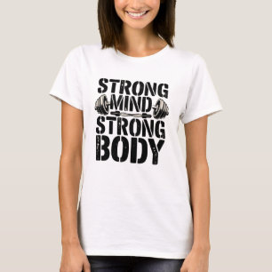 Camiseta Sólida Mente Sólida Estabilidad Corporal Motivacio