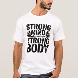 Camiseta Sólida Mente Sólida Estabilidad Corporal Motivacio
