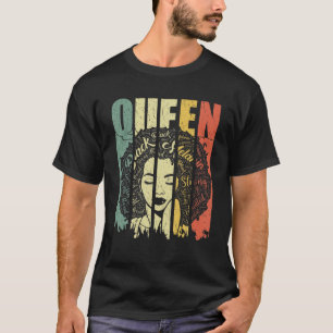 Camiseta Sólida negra soy una reina afroamericana afroameri