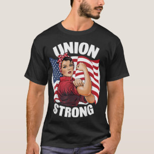 Camiseta Sólida Rosie The Riveter Laborista Union