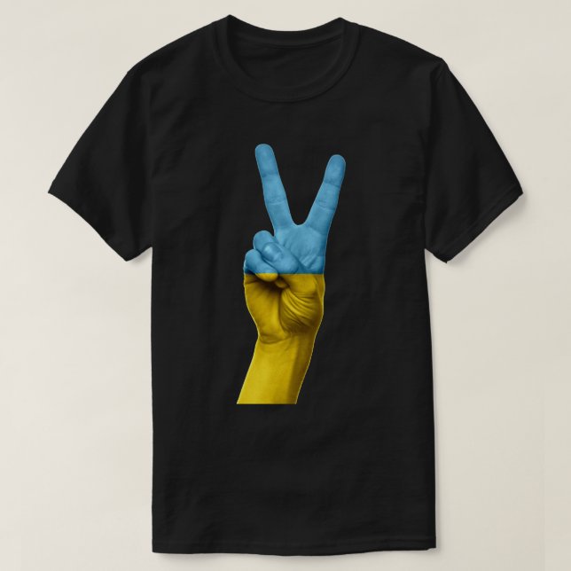 Camiseta solidaria de bandera ucraniana por la paz (Diseño del anverso)