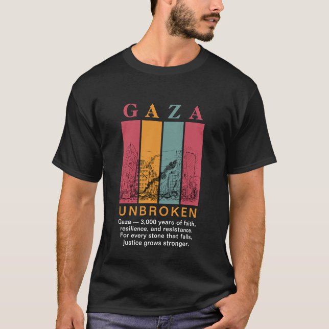 Camiseta solidaria de Gaza - 3,000 años de fe (Anverso)