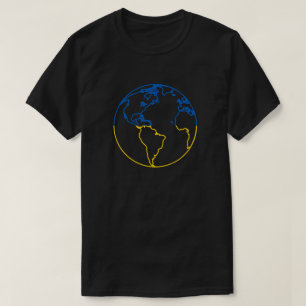 Camiseta solidaria del mundo de la bandera ucrania