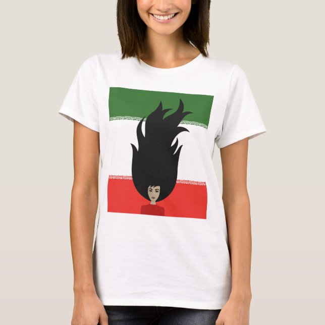 Camiseta Solidaridad a las mujeres de Irán manifestándose (Anverso)