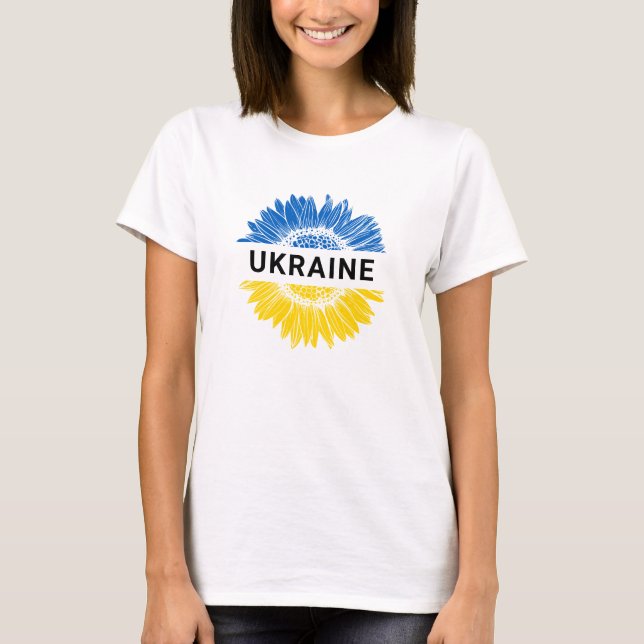 Camiseta Solidaridad ucraniana con el girasol de Ucrania (Anverso)