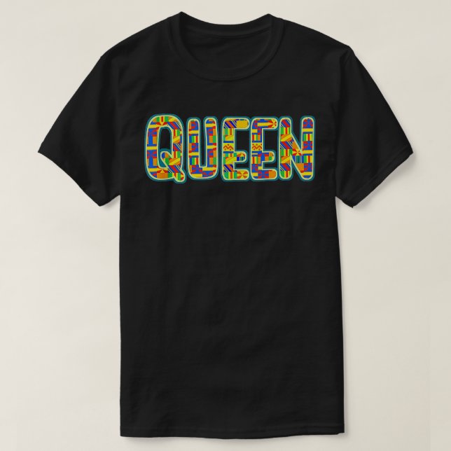Camiseta Sólidas mujeres negras con un fuerte patrón de ken (Diseño del anverso)