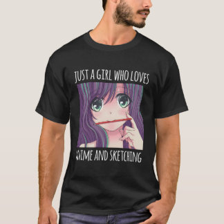 Camiseta Solo A Quien Le Encanta El Ánime Y Esbozar El Dibu