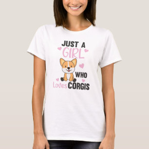 Camiseta Sólo A Un Chica Corgis Le Encanta Kawaii Dog Corgi