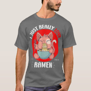Camiseta Solo amo los fideos japoneses de Ramen Kawaii Anim