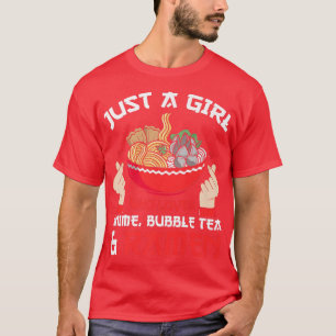 Camiseta Solo anime chica, té burbuja y ramen Anime Merch 1