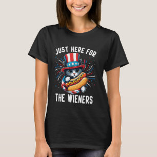 Camiseta Solo Aquí Por El Gato Salchichas Perro Caliente 4