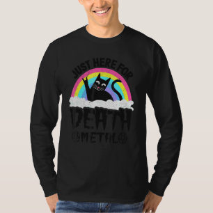 Camiseta Solo Aquí Por Muerte Metal Satanás Gótico Gato Met
