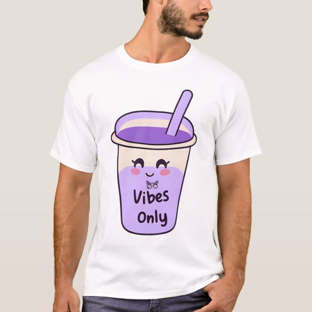 Camiseta Sólo 🧋 Boba Vibes | Cute Kawaii Bubble Tea Design (Anverso)