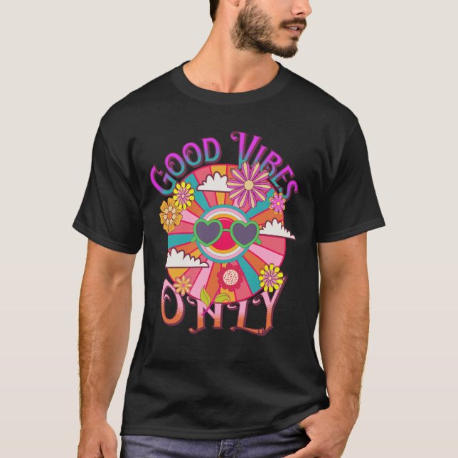 Camiseta Sólo buenas vibraciones. Hippy. BoHo. Potencia de  (Anverso)