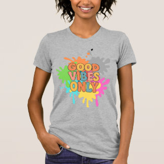 Camiseta Solo Buenas Vibraciones Tipografía Retro – Energía