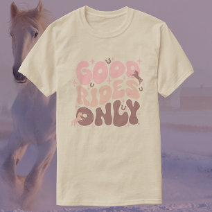 Camiseta Sólo buenos viajes   Caballo Rosa Groovy Retro