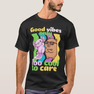 Camiseta Sólo Buenos Vibraciones Lindo Ajolote y Carpincho 