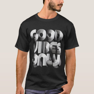 Camiseta Sólo Buenos Vibraciones – Tipografía de Línea Retr