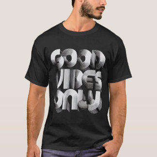 Camiseta Sólo Buenos Vibraciones – Tipografía de Línea Retr