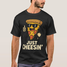 Camiseta Sólo Cheesin' Funny Pizza Keychain - Un regalo muy