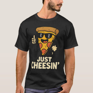 Camiseta Sólo Cheesin' Funny Pizza Keychain - Un regalo muy