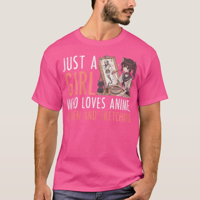 Camiseta Solo Chica que ama a Anime Ramen bosquejando Sa gr (Anverso)