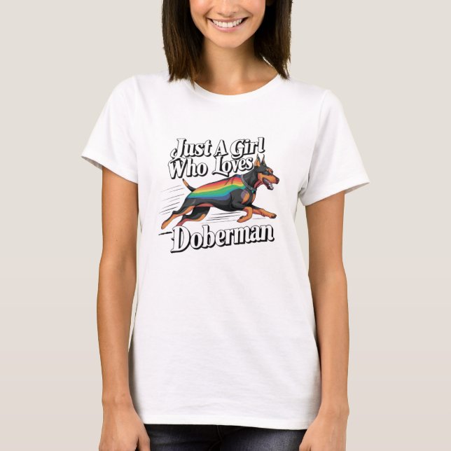 Camiseta Sólo Chica que ama a Doberman (Anverso)
