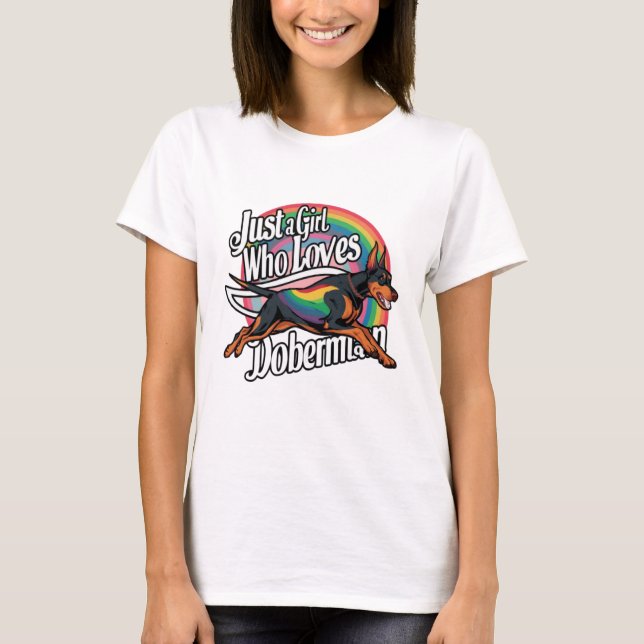 Camiseta Sólo Chica que ama a Doberman (Anverso)