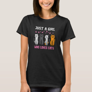 Camiseta Sólo Chica que ama a los gatos mujeres Chicas niño