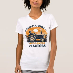 Camiseta Sólo Chica que ama a los tractores Tractor Lover V