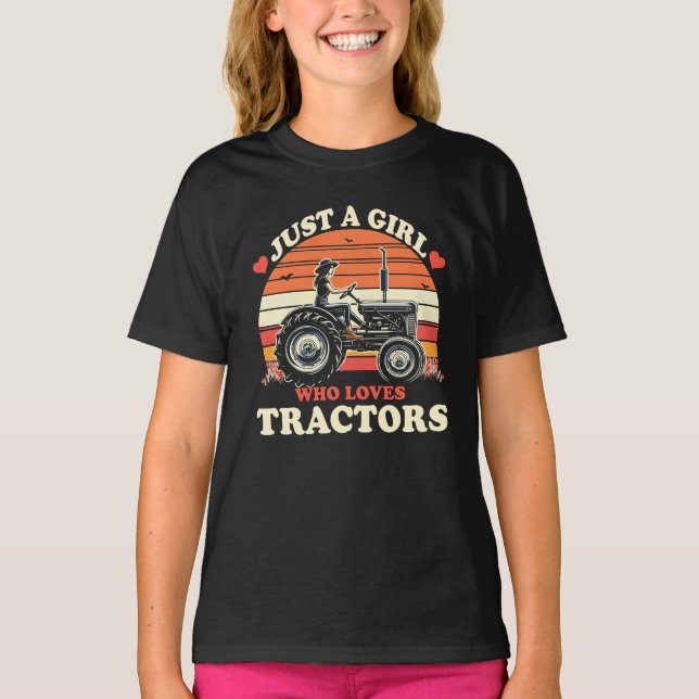 Camiseta Sólo Chica que ama a los tractores Tractor Lover V (Anverso)
