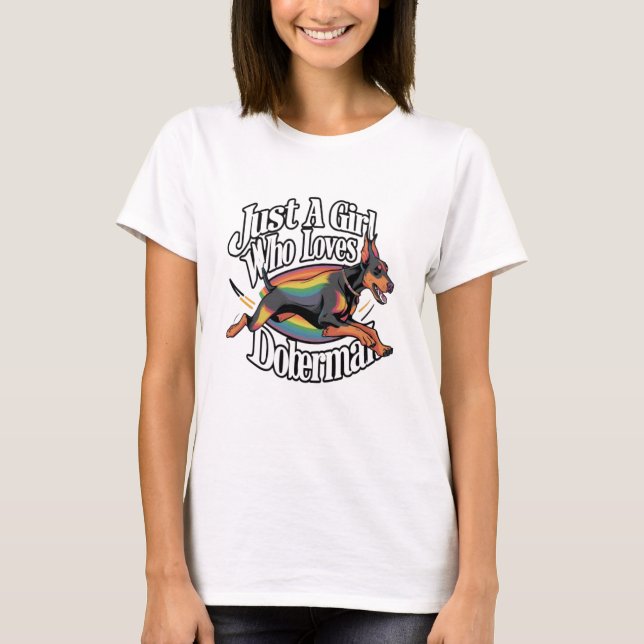 Camiseta Solo chica que ama Doberman (Anverso)