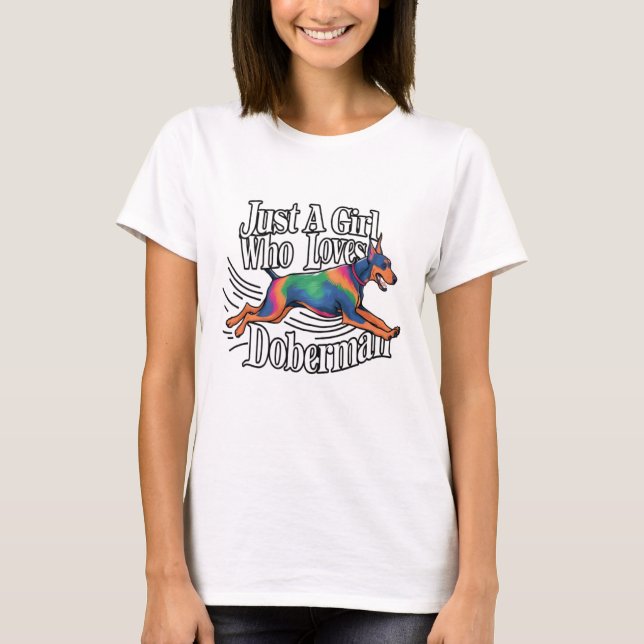 Camiseta Sólo chica que ama Doberman (Anverso)