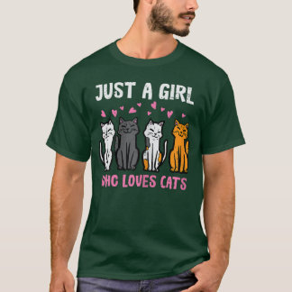 Camiseta Solo chica que ama gatos divertido mujeres chicas
