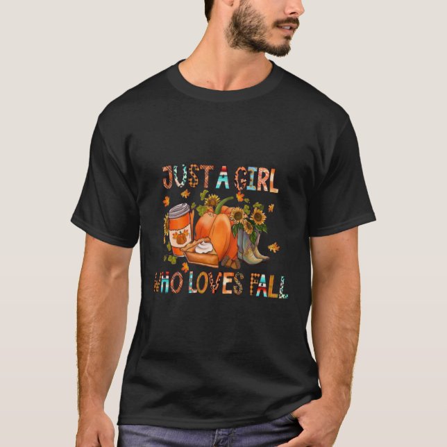 Camiseta Sólo Chica que ama la acuarela otoño (Anverso)