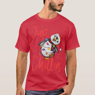 Camiseta Solo Chillin Penguin Funny Feliz Navidad Cebra