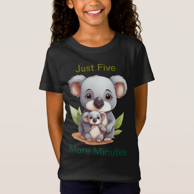 Camiseta Solo cinco minutos más - Divertidos niños de Koala (Anverso)