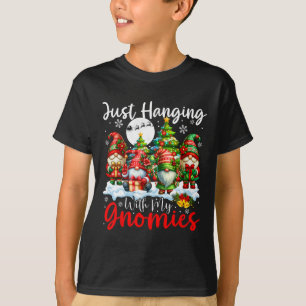 Camiseta Sólo Colgando Con Mis Gnomies Xmas Tres Perros De