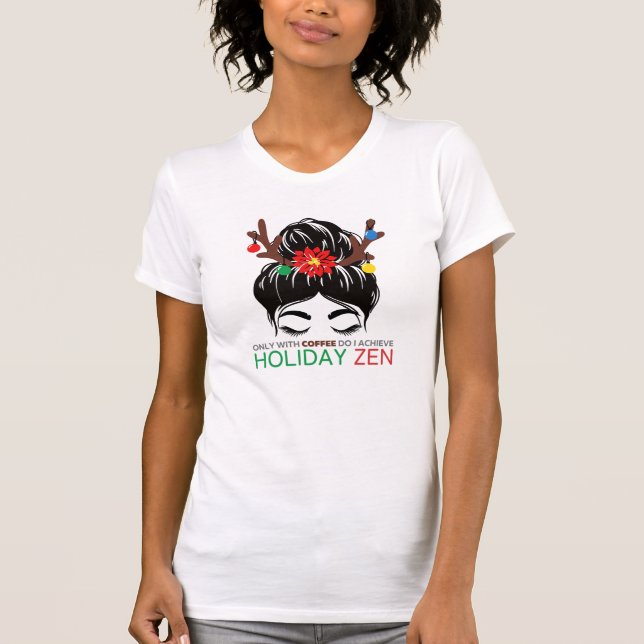 Camiseta Solo con café con logré Holiday Zen (Anverso)