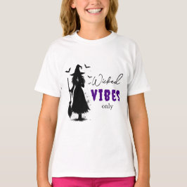 Camiseta "Solo con vibraciones malvadas" - Bruja negra de H