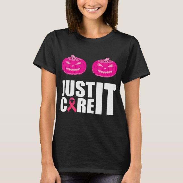 Camiseta sólo curarla Calabaza rosa Conciencia sobre el cán (Anverso)